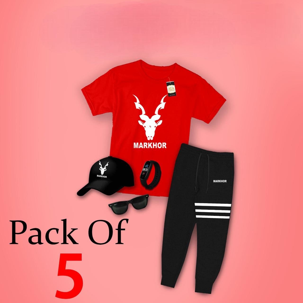 Pack Of 5 Kids Markhor Print Track Suit, Kids Track Suit With Accessories, Kids Printed Clothes Pack Of 5 Kids Markhor Print Track Suit, Kids Track Suit With Accessories, Kids Printed Clothes